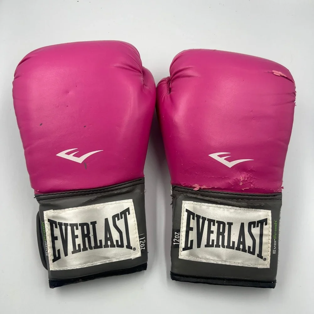 Everlast Women's Pro Style Training Gloves 12 oz Pink & Grey Boxing Sparring